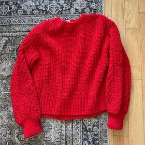 H&M Red Chunky Crewneck Sweater